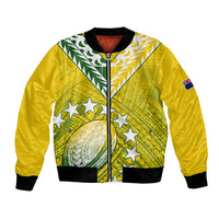 The Kuki's Cook Islands Rugby Bomber Jacket Be Unique Vibe Yellow LT9 Unisex Yellow - Polynesian Pride