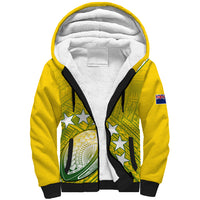 The Kuki's Cook Islands Rugby Sherpa Hoodie Be Unique Vibe Yellow LT9 Unisex Yellow - Polynesian Pride