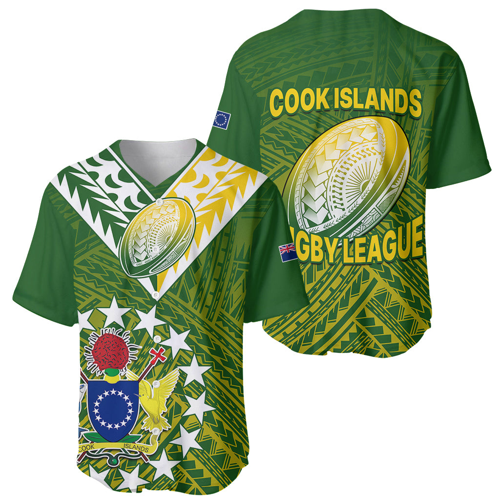 The Kuki's Cook Islands Rugby Baseball Jersey Be Unique Vibe Green LT9 Green - Polynesian Pride