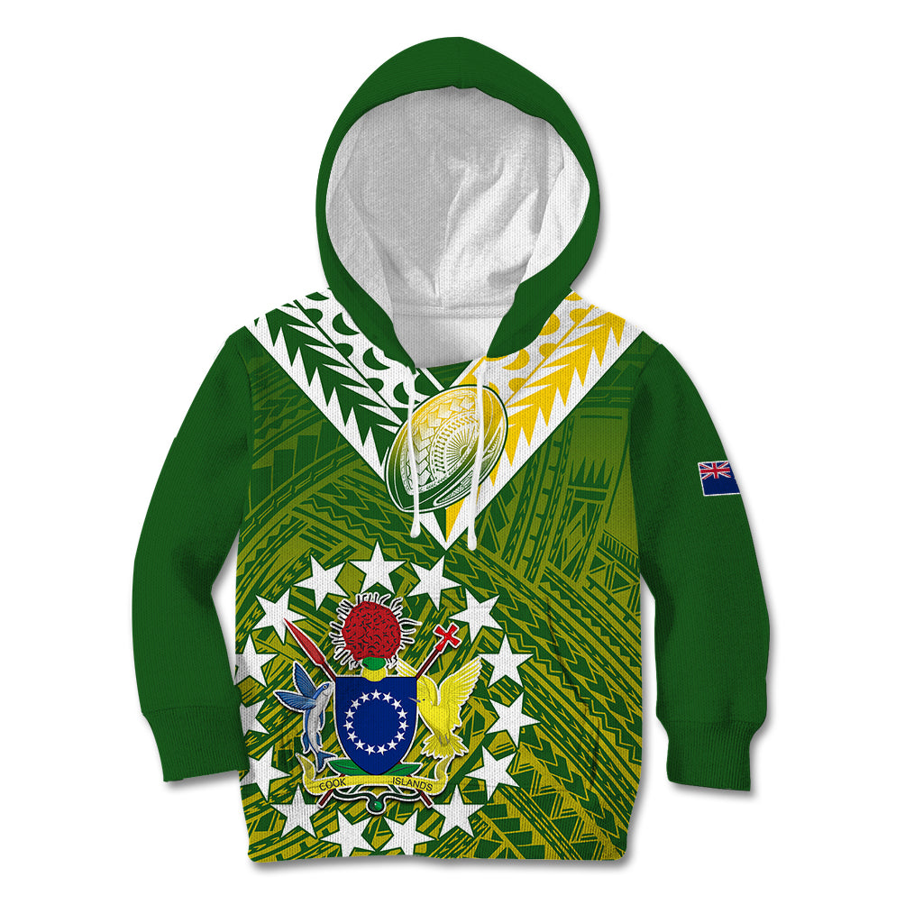 The Kuki's Cook Islands Rugby Kid Hoodie Be Unique Vibe Green LT9 Hoodie Green - Polynesian Pride