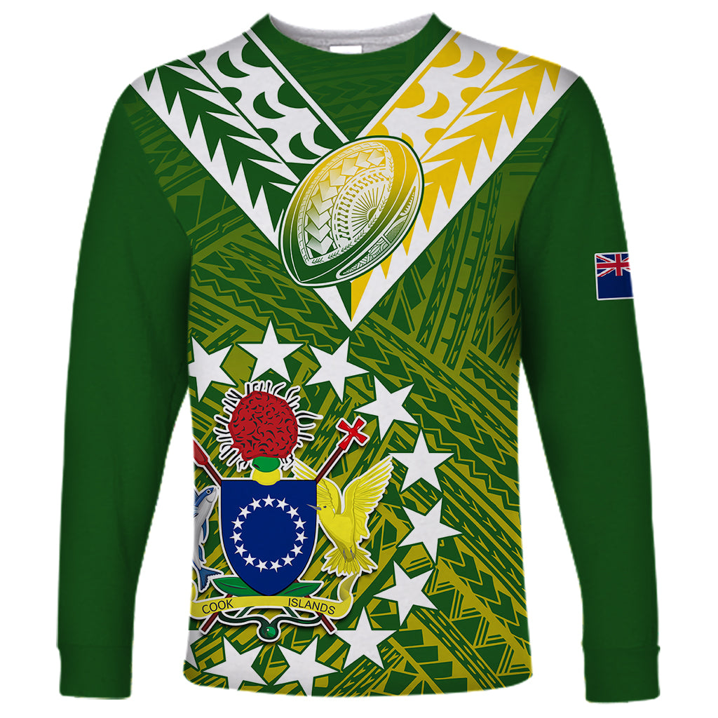 The Kuki's Cook Islands Rugby Long Sleeve Shirt Be Unique Vibe Green LT9 Unisex Green - Polynesian Pride