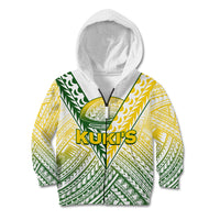 (Custom Text And Number) The Kuki's Cook Islands Rugby Kid Hoodie Be Unique Vibe White LT9 - Polynesian Pride