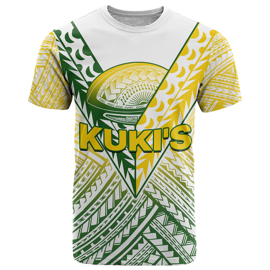 (Custom Text and Number) The Kukis Cook Islands Rugby T Shirt Be Unique Vibe White LT9 White - Polynesian Pride