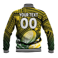 (Custom Text And Number) The Kuki's Cook Islands Rugby Baseball Jacket Be Unique Vibe Black LT9 - Polynesian Pride
