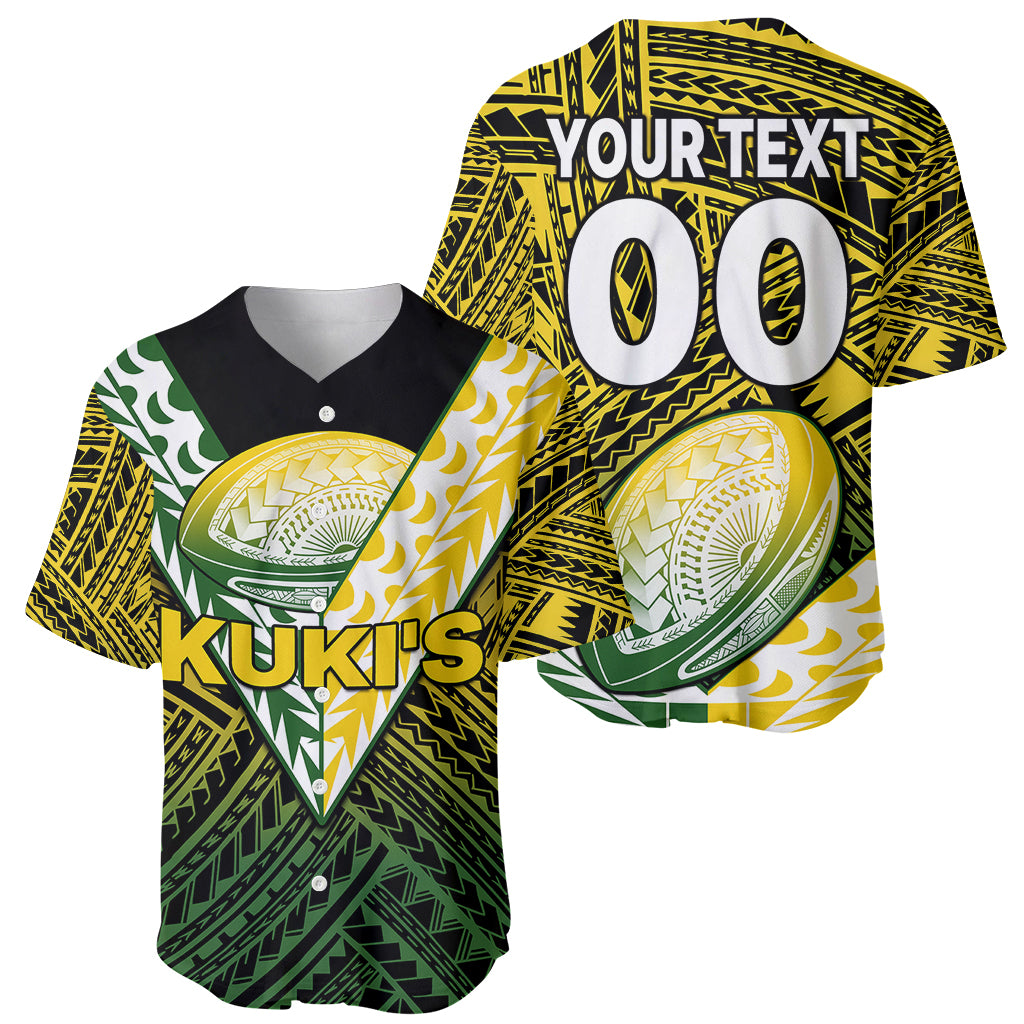 (Custom Text And Number) The Kuki's Cook Islands Rugby Baseball Jersey Be Unique Vibe Black LT9 Black - Polynesian Pride