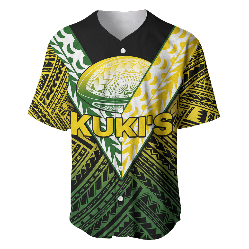 (Custom Text And Number) The Kuki's Cook Islands Rugby Baseball Jersey Be Unique Vibe Black LT9 - Polynesian Pride