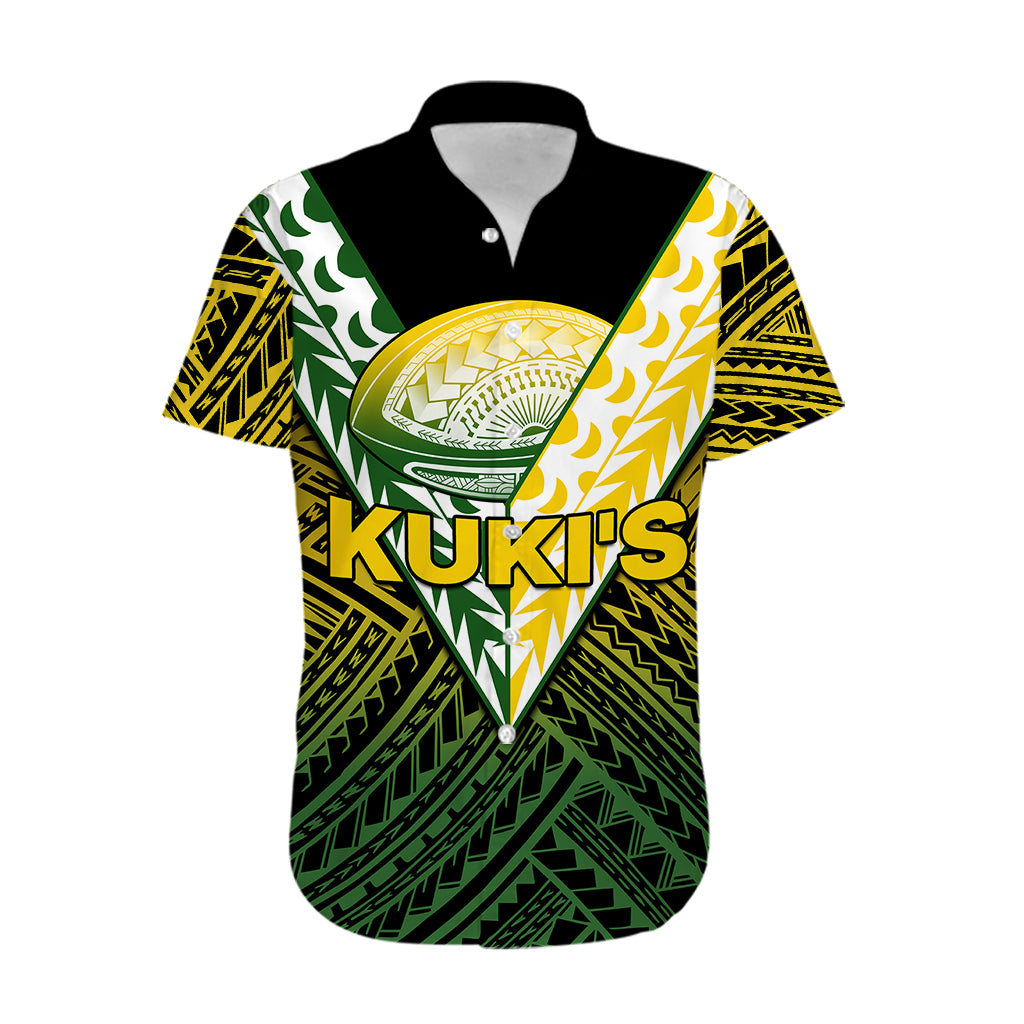 (Custom Text And Number) The Kuki's Cook Islands Rugby Hawaiian Shirt Be Unique Vibe Black LT9 - Polynesian Pride