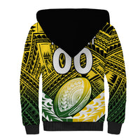 (Custom Text And Number) The Kuki's Cook Islands Rugby Sherpa Hoodie Be Unique Vibe Black LT9 - Polynesian Pride