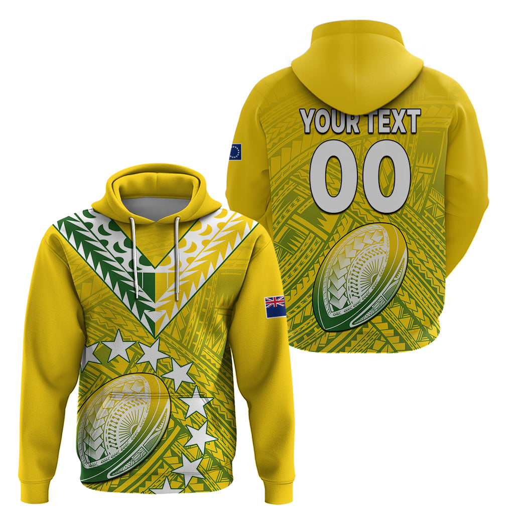 (Custom Text and Number) The Kukis Cook Islands Rugby Hoodie Be Unique Vibe Yellow LT9 Pullover Hoodie Yellow - Polynesian Pride