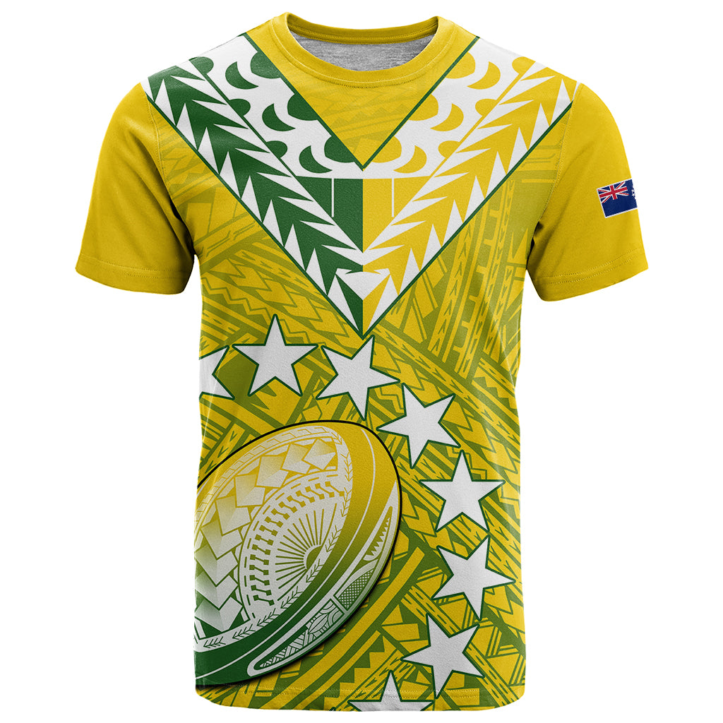 (Custom Text and Number) The Kukis Cook Islands Rugby T Shirt Be Unique Vibe Yellow LT9 Yellow - Polynesian Pride