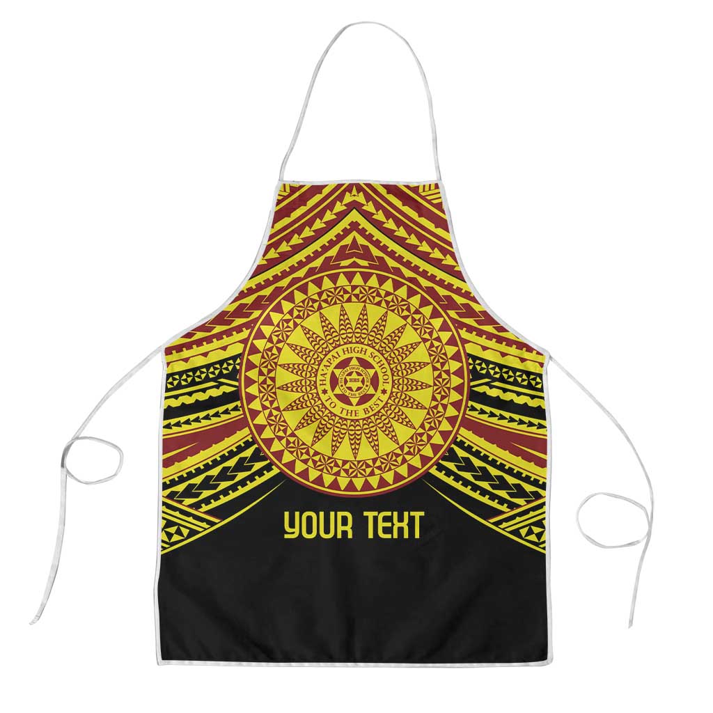 Personalised Tonga Ha apai High School Apron Ngatu Fonulei Pattern LT9 Gold - Polynesian Pride