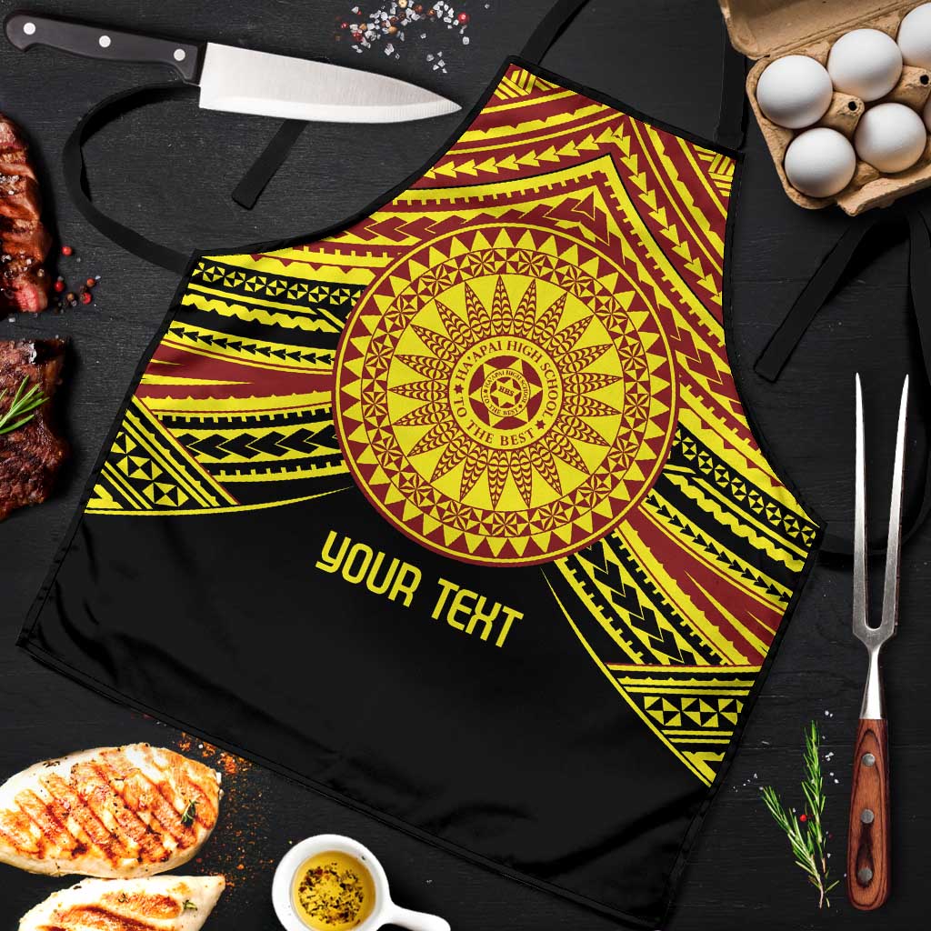 Personalised Tonga Ha apai High School Apron Ngatu Fonulei Pattern LT9 Gold - Polynesian Pride