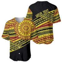 Personalised Tonga Ha apai High School Baseball Jersey Ngatu Fonulei Pattern