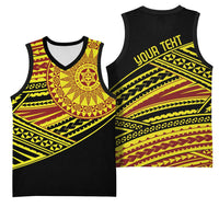 Personalised Tonga Ha apai High School Basketball Jersey Ngatu Fonulei Pattern LT9 - Polynesian Pride