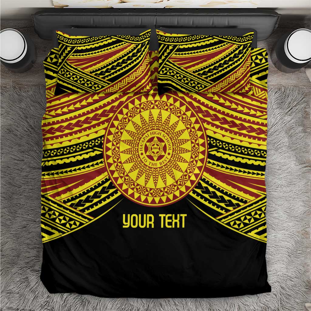 Personalised Tonga Ha apai High School Bedding Set Ngatu Fonulei Pattern