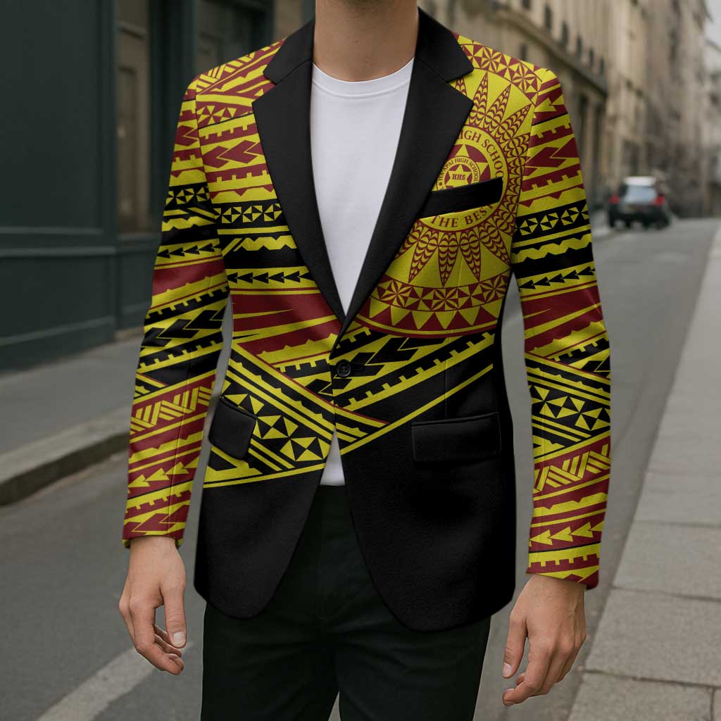 Personalised Tonga Ha apai High School Blazer Ngatu Fonulei Pattern - Polynesian Pride