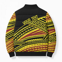 Personalised Tonga Ha apai High School Bomber Puffer Jacket Ngatu Fonulei Pattern LT9 - Polynesian Pride
