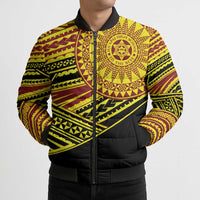 Personalised Tonga Ha apai High School Bomber Puffer Jacket Ngatu Fonulei Pattern LT9 - Polynesian Pride