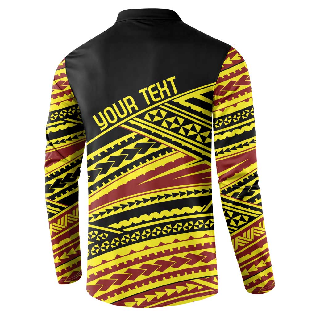 Personalised Tonga Ha apai High School Button Sweatshirt Ngatu Fonulei Pattern LT9 - Polynesian Pride