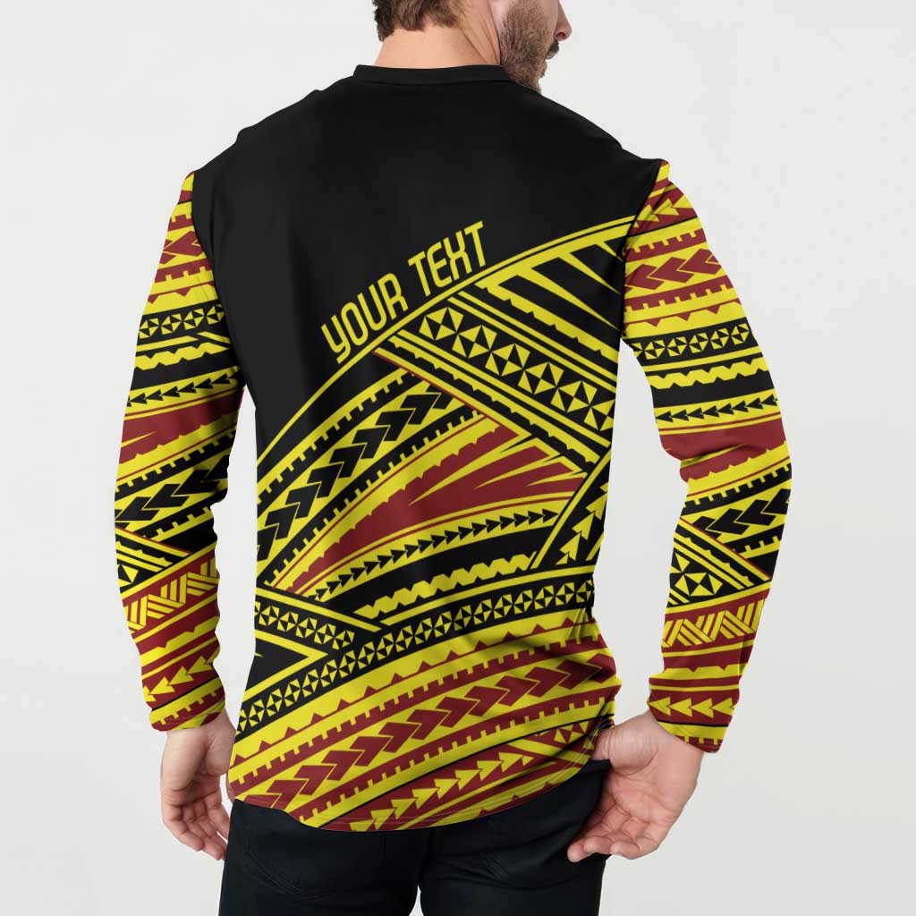 Personalised Tonga Ha apai High School Button Sweatshirt Ngatu Fonulei Pattern LT9 - Polynesian Pride