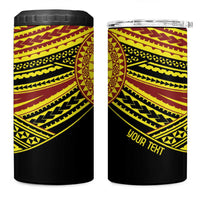 Personalised Tonga Ha apai High School 4 in 1 Can Cooler Tumbler Ngatu Fonulei Pattern LT9 One Size: 16 oz Gold - Polynesian Pride