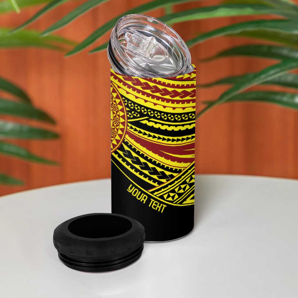 Personalised Tonga Ha apai High School 4 in 1 Can Cooler Tumbler Ngatu Fonulei Pattern LT9 - Polynesian Pride