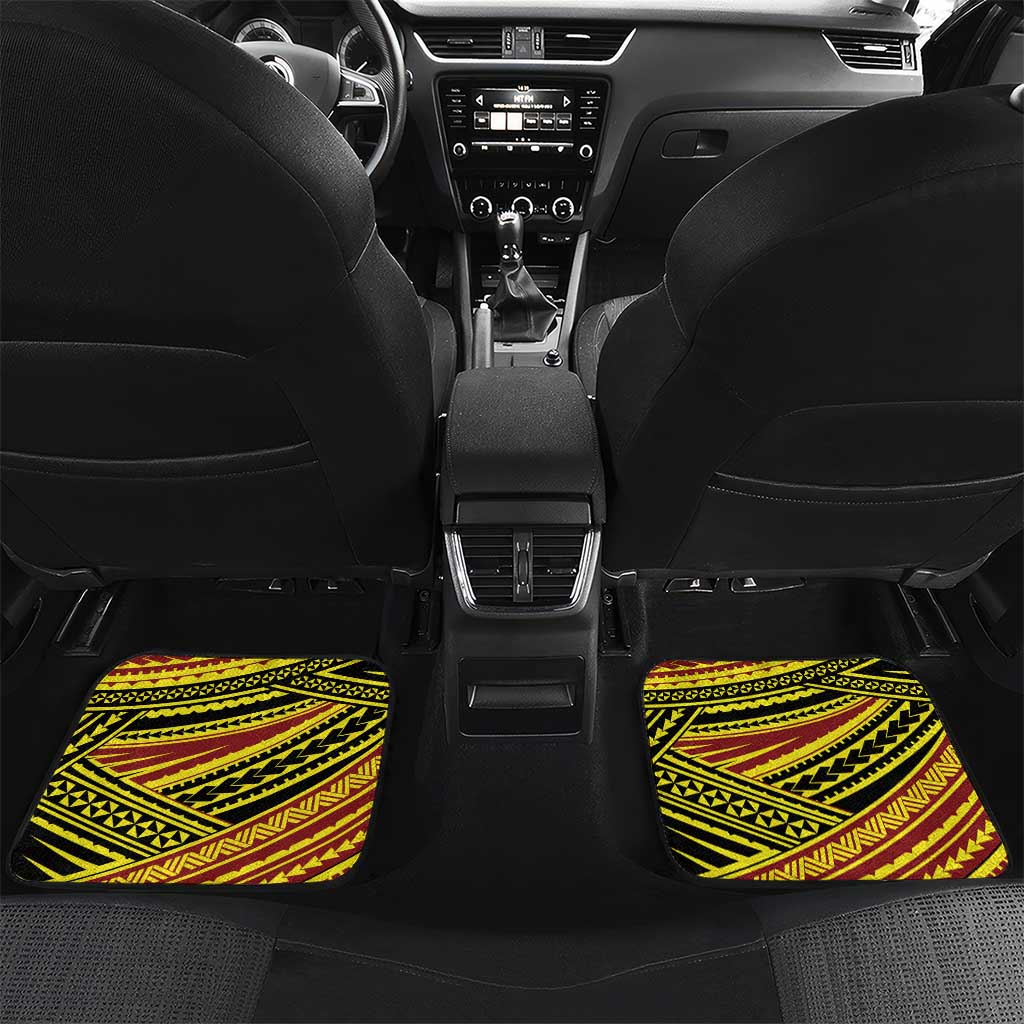 Personalised Tonga Ha apai High School Car Mats Ngatu Fonulei Pattern LT9 Set 2pcs - Back Gold - Polynesian Pride