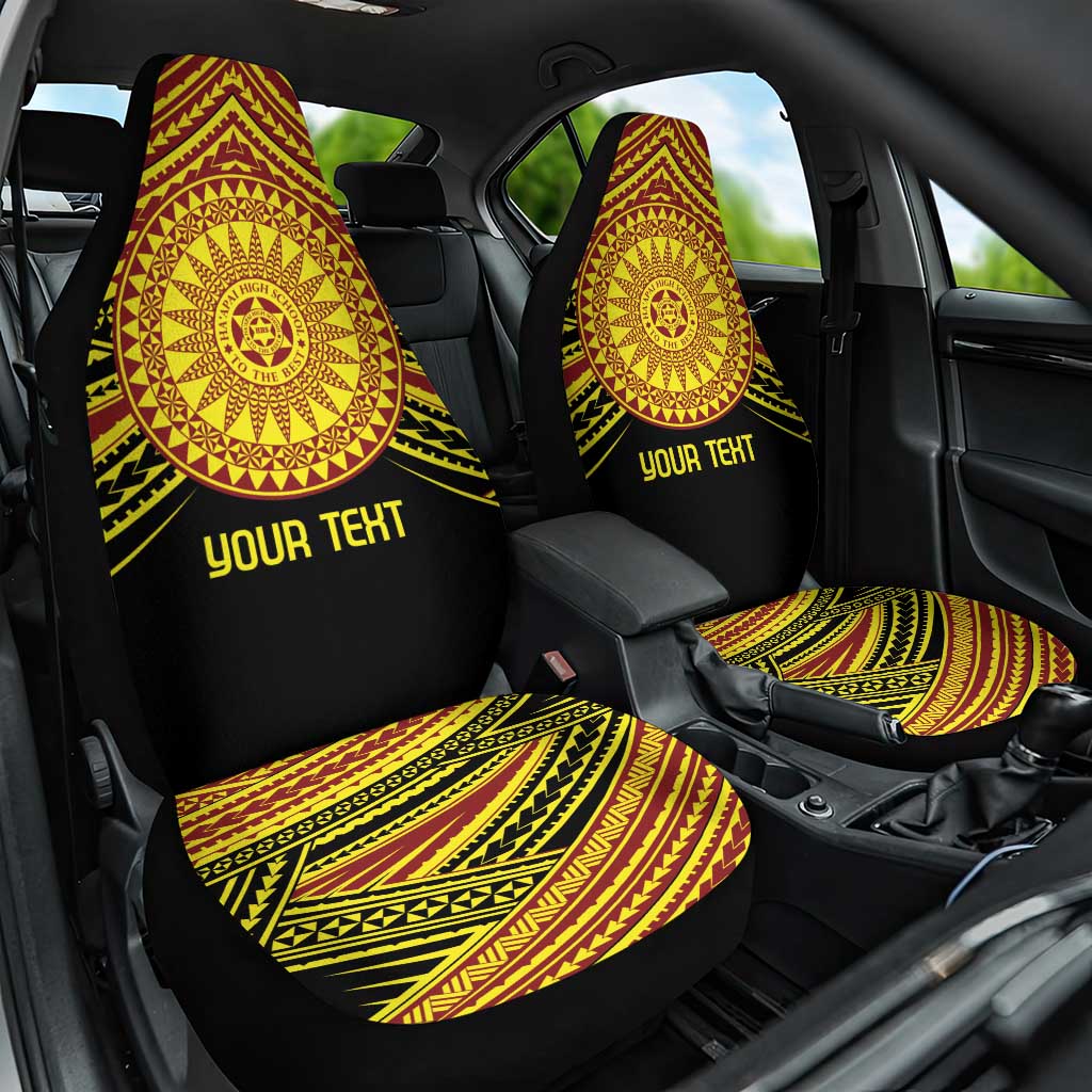 Personalised Tonga Ha apai High School Car Seat Cover Ngatu Fonulei Pattern