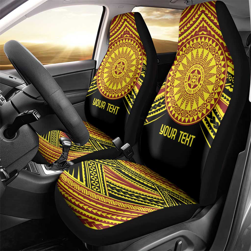Personalised Tonga Ha apai High School Car Seat Cover Ngatu Fonulei Pattern