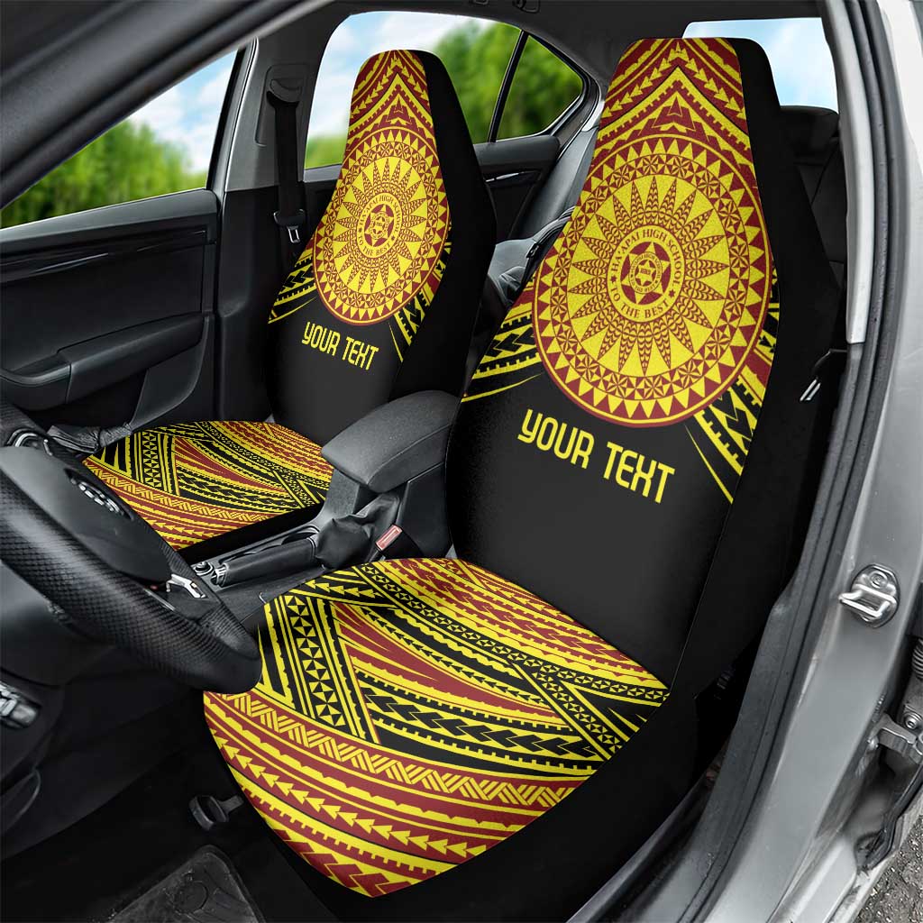 Personalised Tonga Ha apai High School Car Seat Cover Ngatu Fonulei Pattern