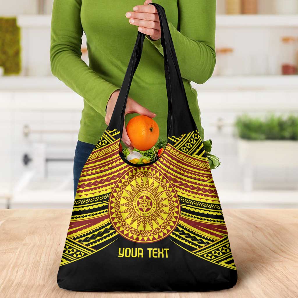 Personalised Tonga Ha apai High School Grocery Bag Ngatu Fonulei Pattern LT9 - Polynesian Pride