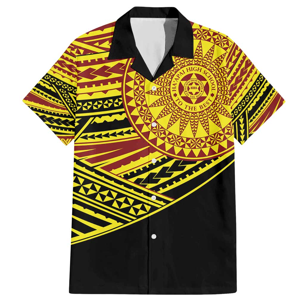 Personalised Tonga Ha apai High School Hawaiian Shirt Ngatu Fonulei Pattern LT9 Gold - Polynesian Pride