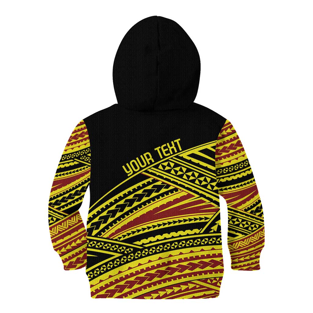 Personalised Tonga Ha apai High School Kid Hoodie Ngatu Fonulei Pattern