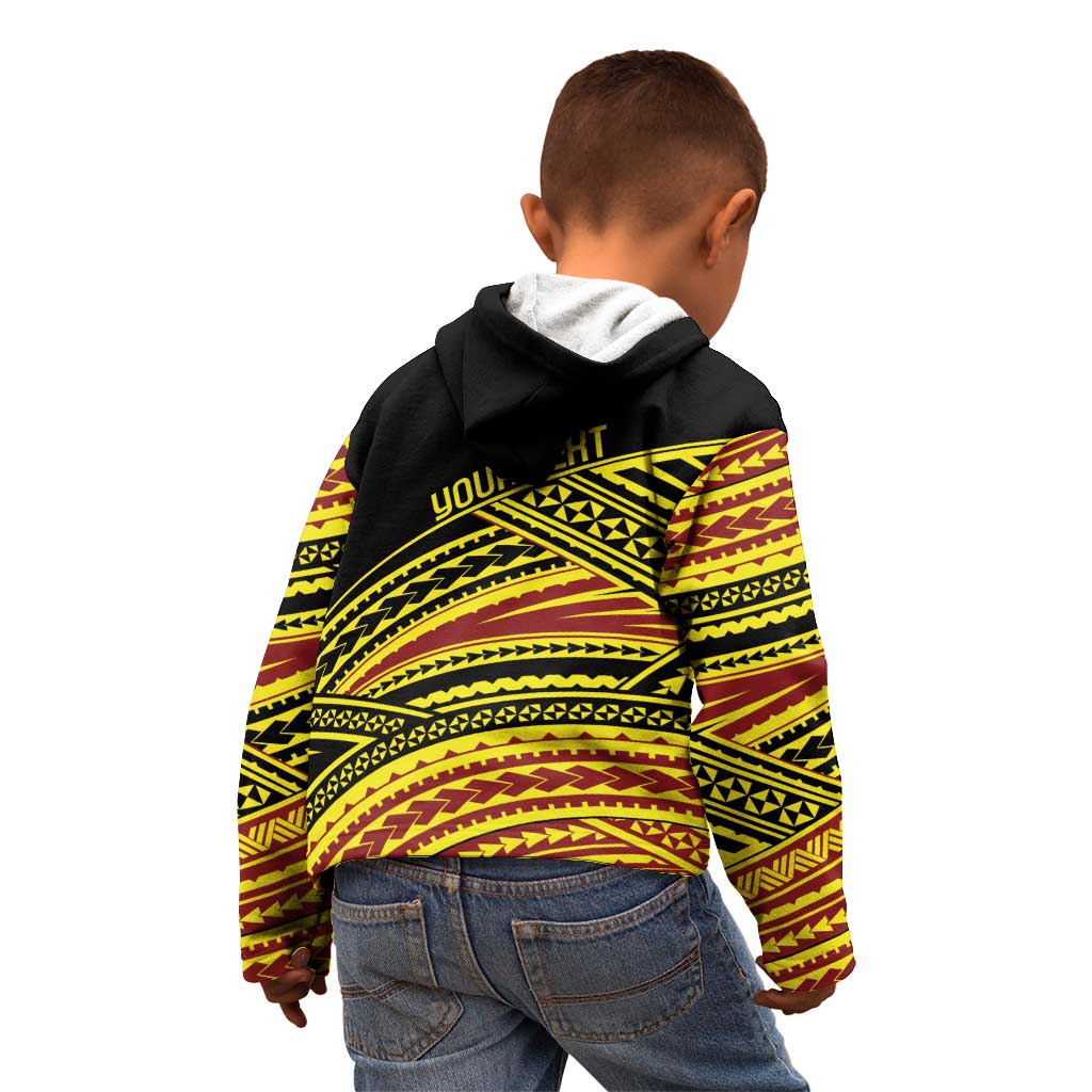 Personalised Tonga Ha apai High School Kid Hoodie Ngatu Fonulei Pattern