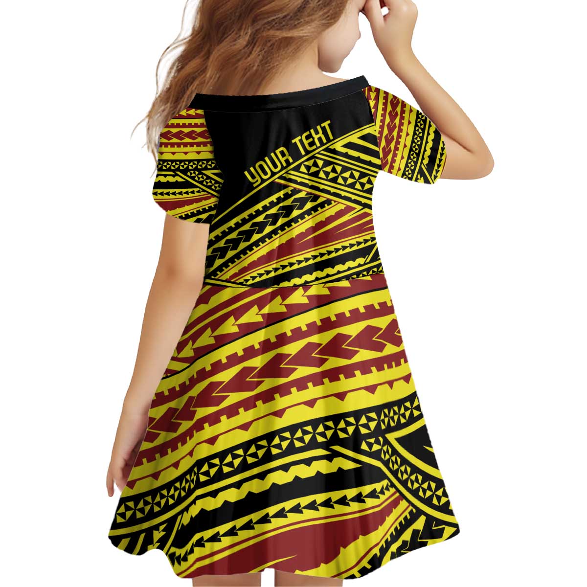 Personalised Tonga Ha apai High School Kid Short Sleeve Dress Ngatu Fonulei Pattern LT9 - Polynesian Pride