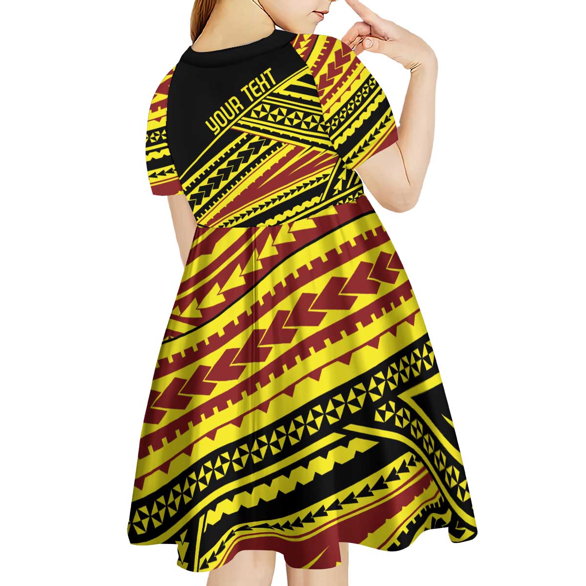 Personalised Tonga Ha apai High School Kid Short Sleeve Dress Ngatu Fonulei Pattern LT9 - Polynesian Pride