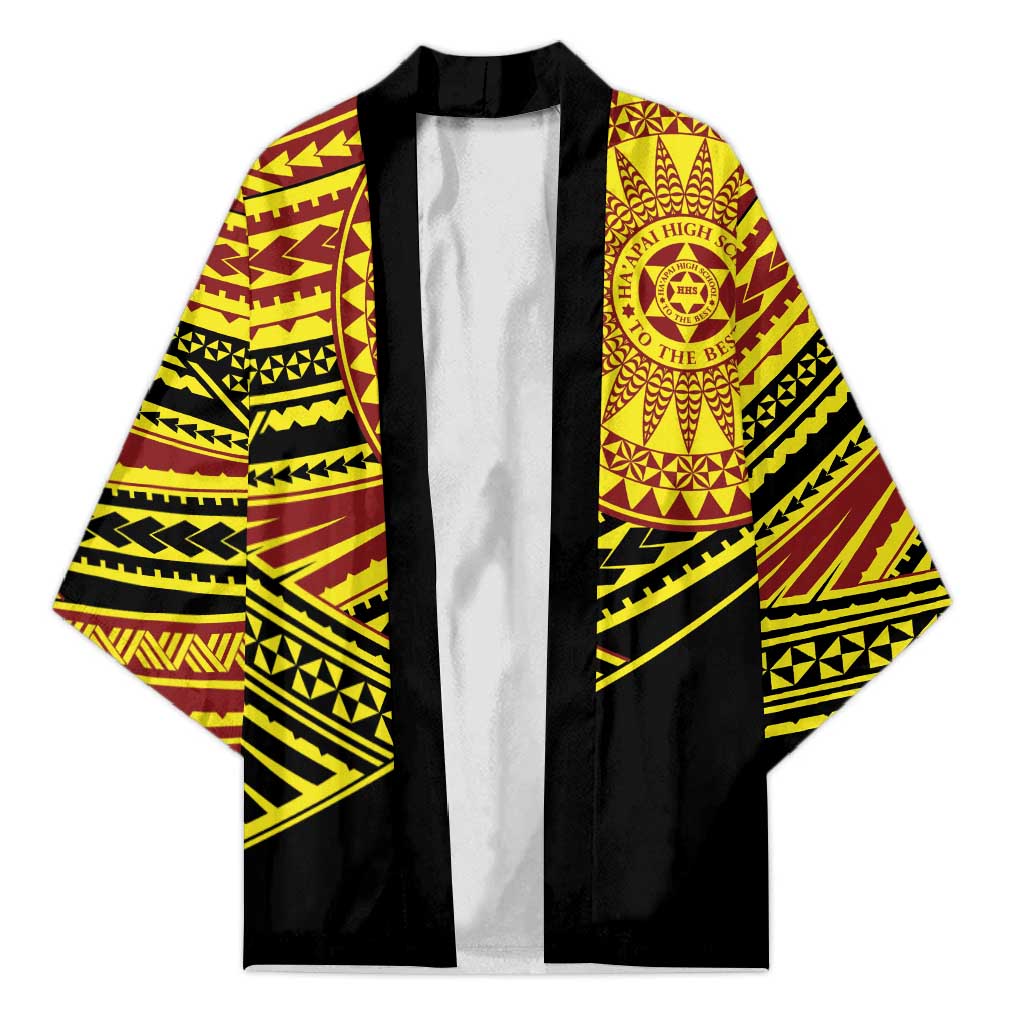 Personalised Tonga Ha apai High School Kimono Ngatu Fonulei Pattern LT9 Unisex Gold - Polynesian Pride
