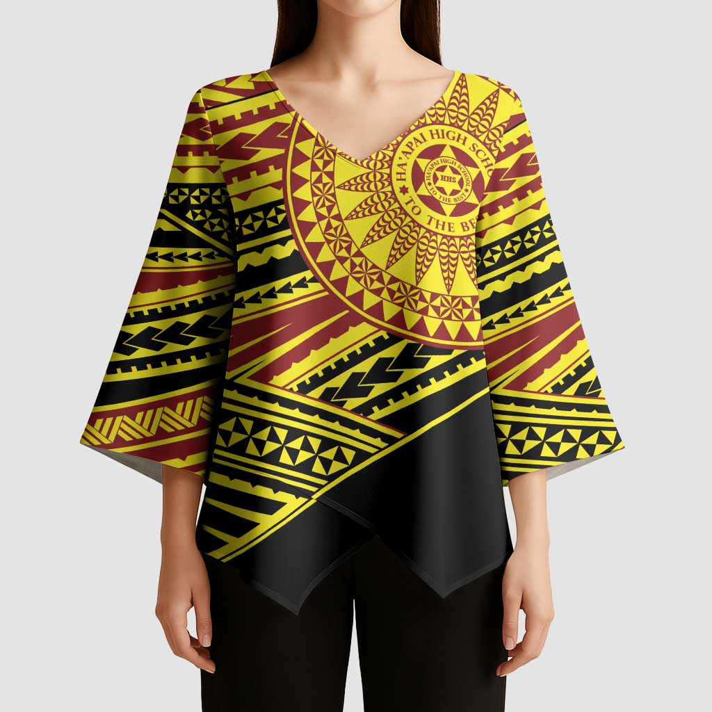 Personalised Tonga Ha apai High School Kimono Sleeve Blouse Ngatu Fonulei Pattern LT9 - Polynesian Pride