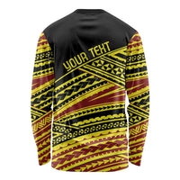 Personalised Tonga Ha apai High School Long Sleeve Shirt Ngatu Fonulei Pattern LT9 - Polynesian Pride