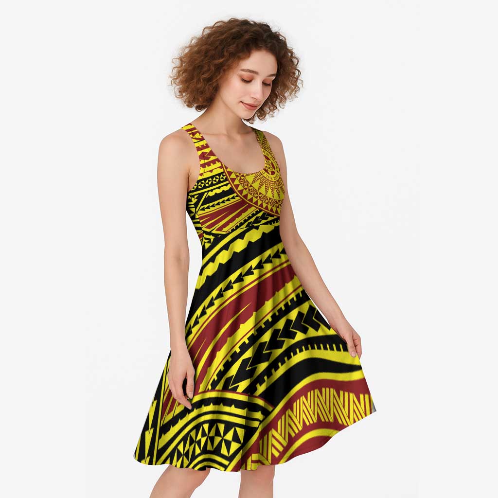 Personalised Tonga Ha apai High School Midi Dress Ngatu Fonulei Pattern - Polynesian Pride
