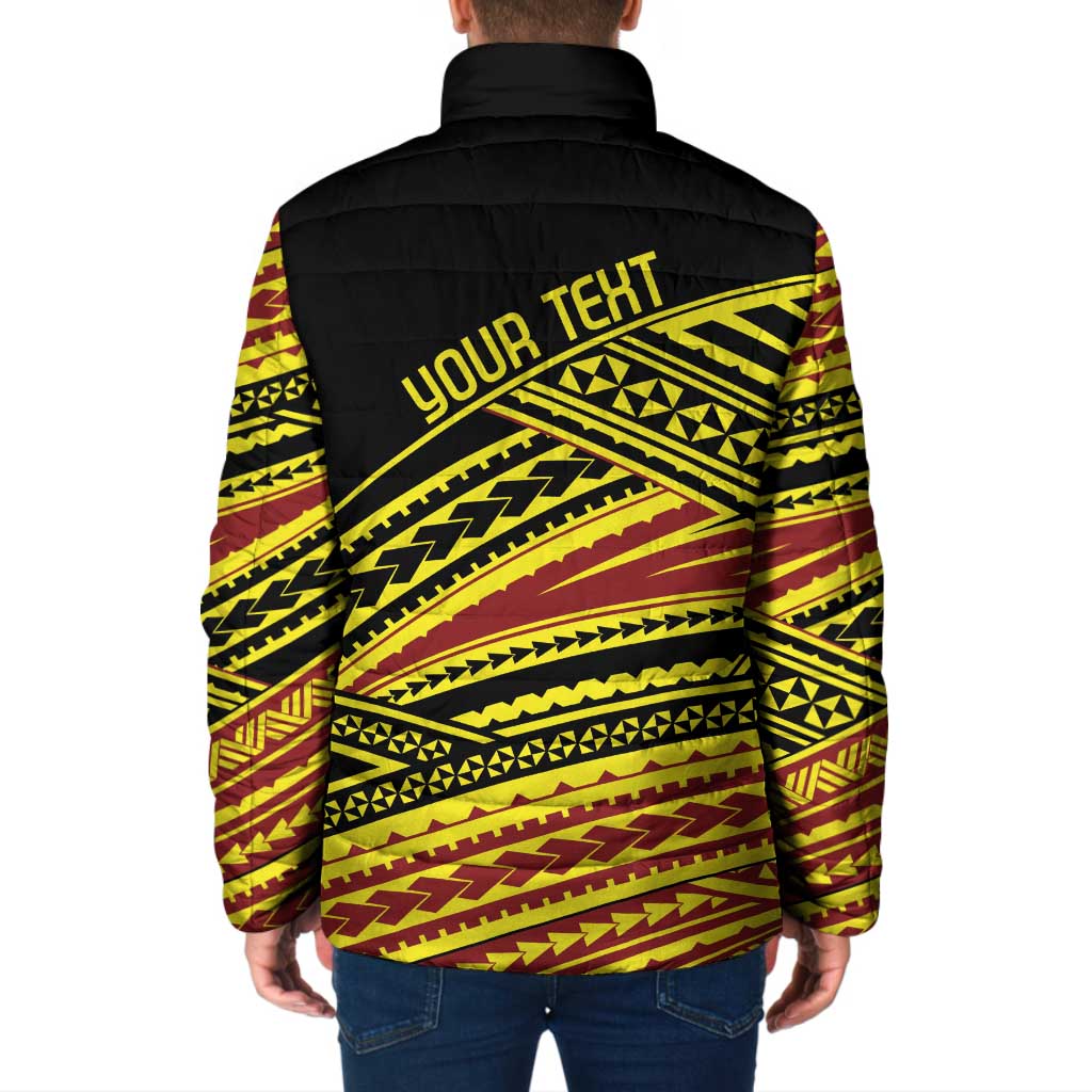 Personalised Tonga Ha apai High School Padded Jacket Ngatu Fonulei Pattern LT9 - Polynesian Pride