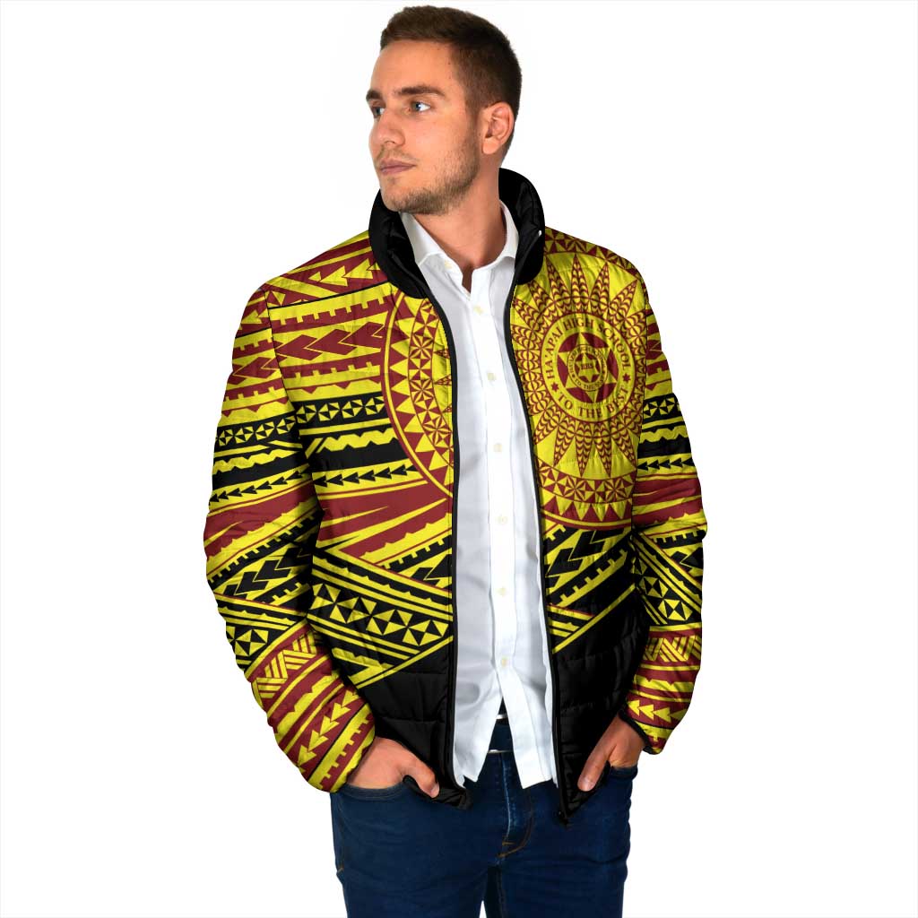 Personalised Tonga Ha apai High School Padded Jacket Ngatu Fonulei Pattern LT9 - Polynesian Pride