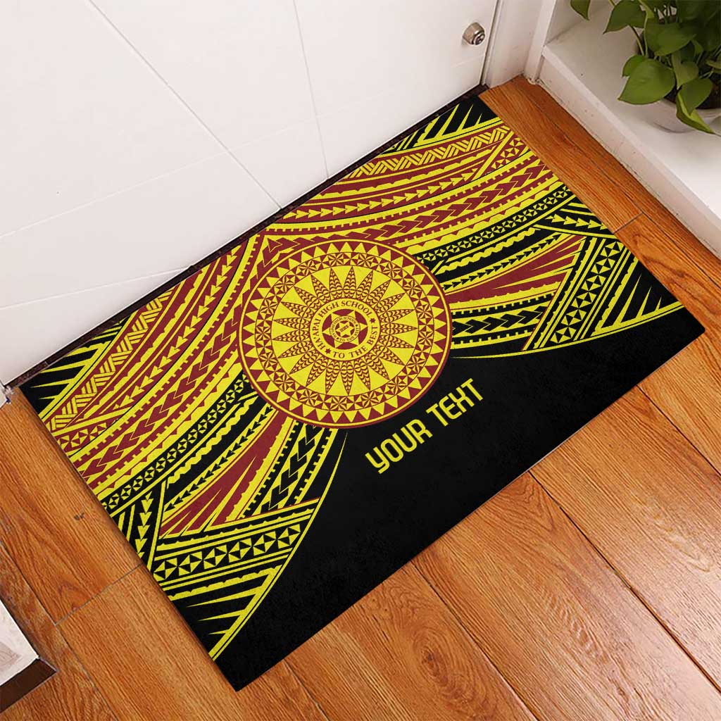 Personalised Tonga Ha apai High School Rubber Doormat Ngatu Fonulei Pattern LT9 - Polynesian Pride