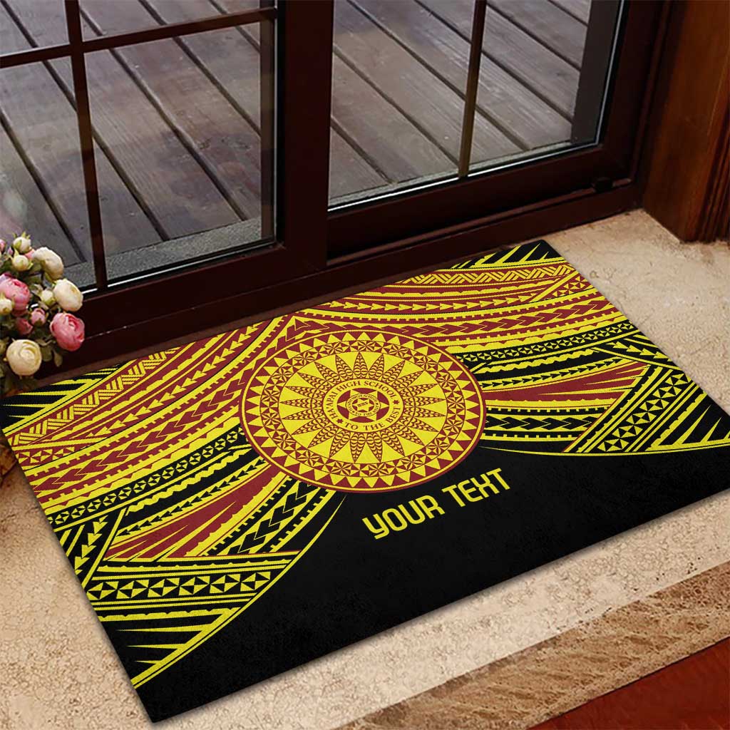 Personalised Tonga Ha apai High School Rubber Doormat Ngatu Fonulei Pattern LT9 - Polynesian Pride