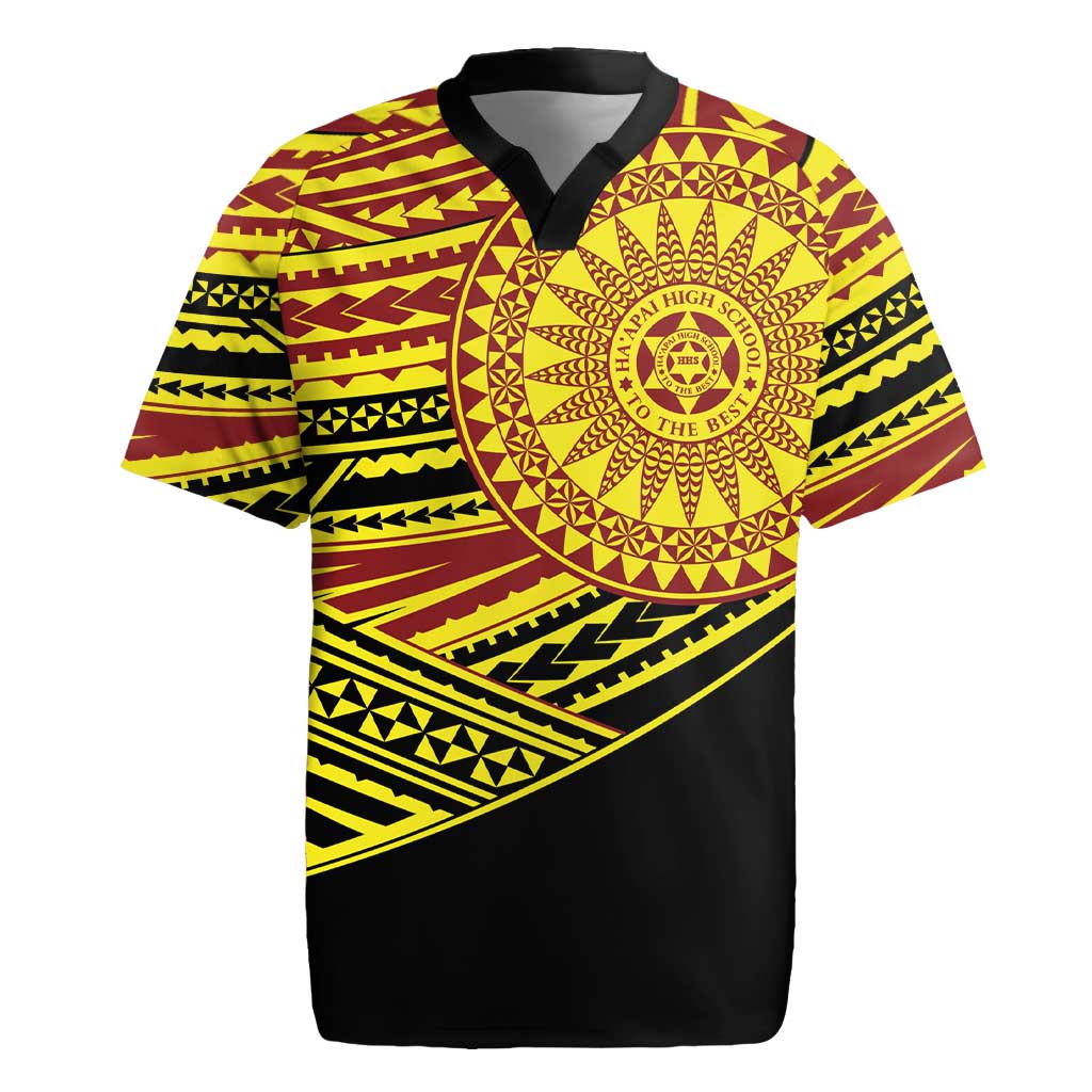 Personalised Tonga Ha apai High School Rugby Jersey Ngatu Fonulei Pattern