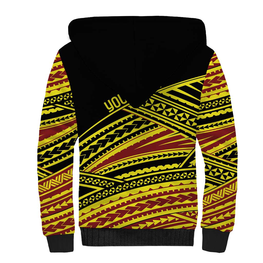 Personalised Tonga Ha apai High School Sherpa Hoodie Ngatu Fonulei Pattern LT9 - Polynesian Pride