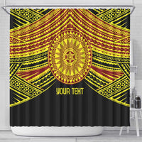 Personalised Tonga Ha apai High School Shower Curtain Ngatu Fonulei Pattern