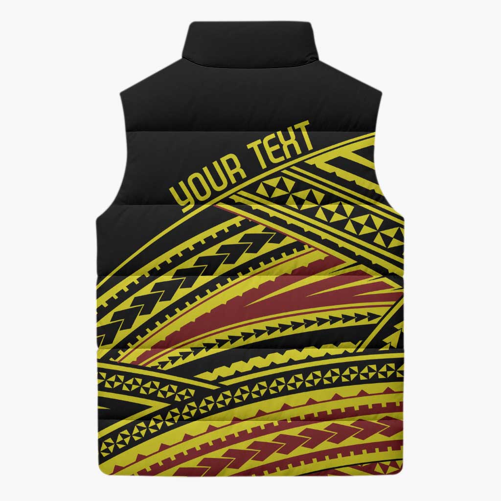 Personalised Tonga Ha apai High School Sleeveless Puffer Jacket Ngatu Fonulei Pattern LT9 - Polynesian Pride
