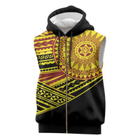 Personalised Tonga Ha apai High School Sleeveless Zip Hoodie Ngatu Fonulei Pattern - Polynesian Pride
