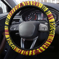 Tonga Ha apai High School Steering Wheel Cover Ngatu Fonulei Pattern LT9 - Polynesian Pride